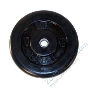 Диск обрезиненый черный MB Barbell MB26-10 d-26мм 10кг