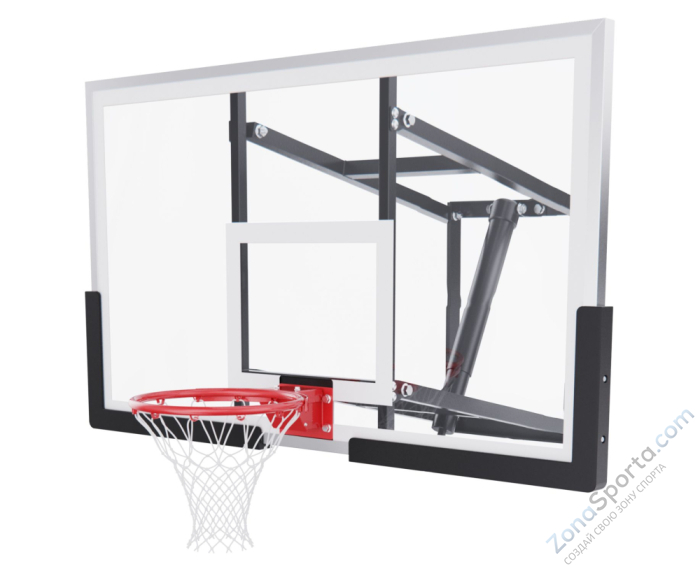 Баскетбольный щит DFC со съёмным регулятором высоты, поликарбонат 3 мм, 136 х 80 см