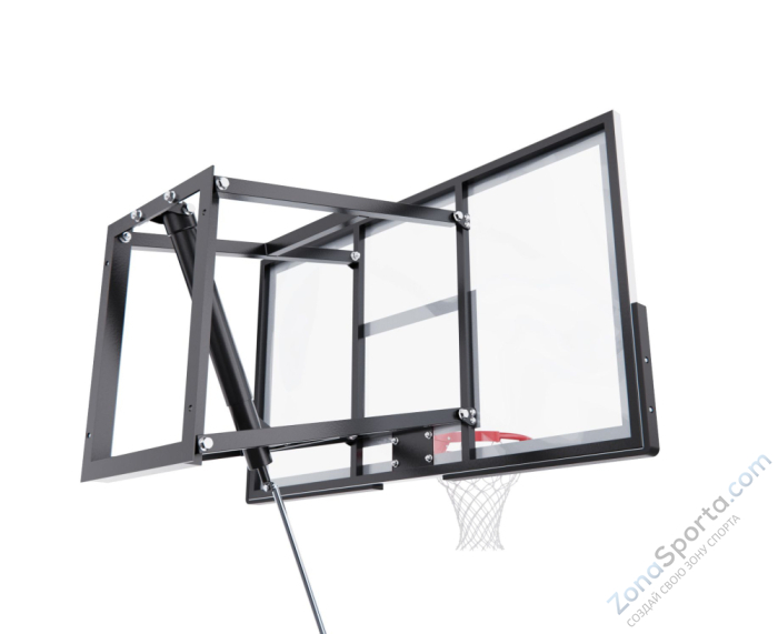 Баскетбольный щит DFC со съёмным регулятором высоты, стекло 6 мм, 136 х 80 см