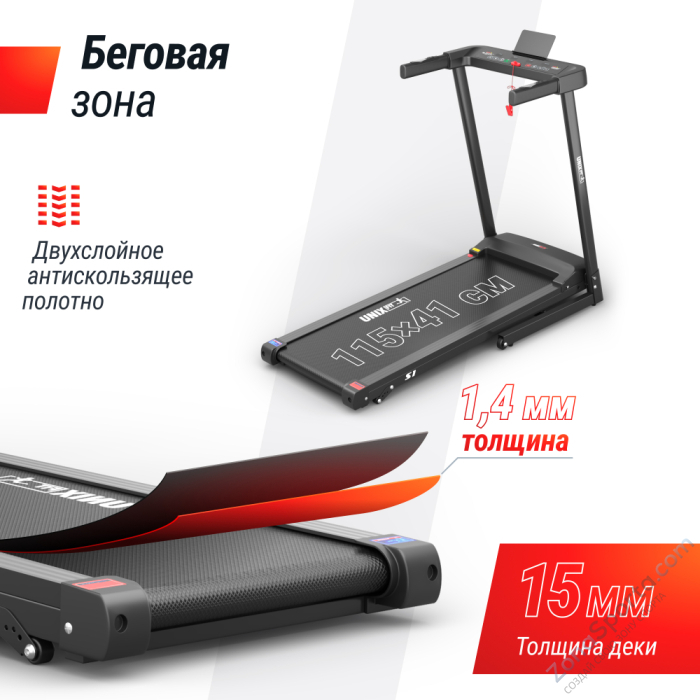 Беговая дорожка Unix Fit Hi-tech S1 Black