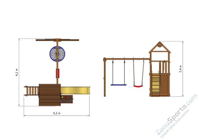 Детская деревянная площадка Smile Big Base