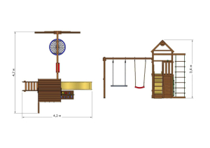 Детская деревянная площадка Smile Big Net
