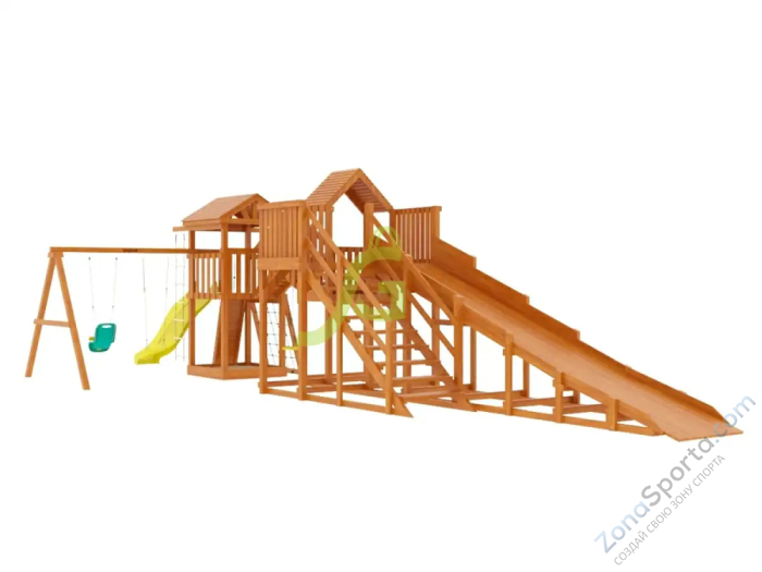 Детская деревянная зимняя горка IgraGrad Snow Fox 5,9 м Панда Фани Gride