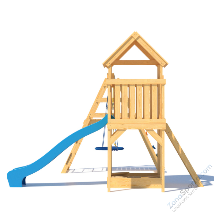 Детская площадка CustWood Scout S8 с деревянной крышей