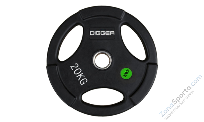Диск олимпийский обрезиненный 3-х хватовый 20кг Hasttings Digger HD51C1C-20