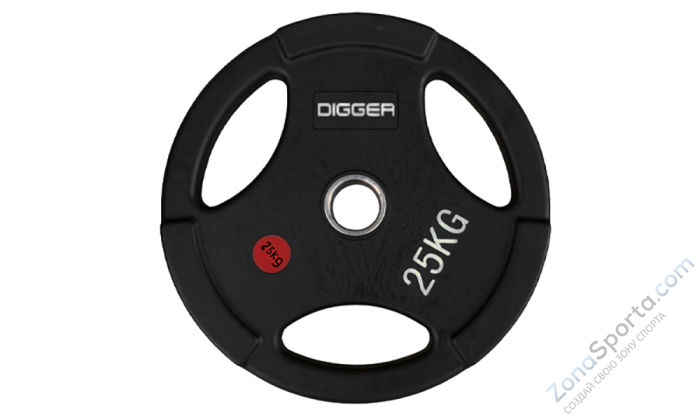 Диск олимпийский обрезиненный 3-х хватовый 25кг Hasttings Digger HD51C1C-25