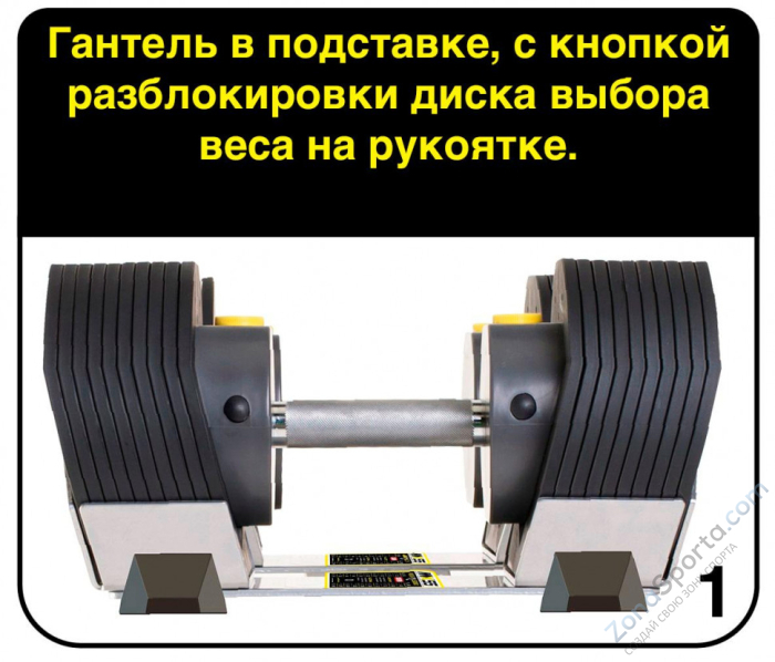 Гантели регулируемые MX Select MX85 вес 5.6 - 38.6 кг, 2 шт