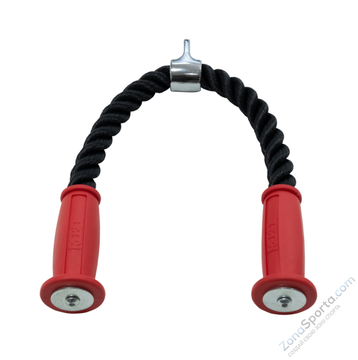 Гибкая тяга (канат) для трицепса двойная с резиновыми наконечниками Rebel