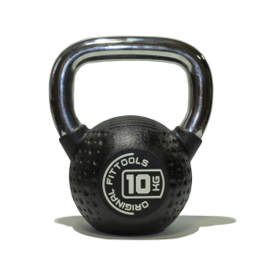 Гиря 10 кг с хромированной ручкой полиуретановая (CPU) Original FitTools