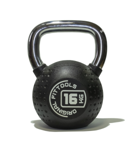Гиря 16 кг с хромированной ручкой полиуретановая (CPU) Original FitTools
