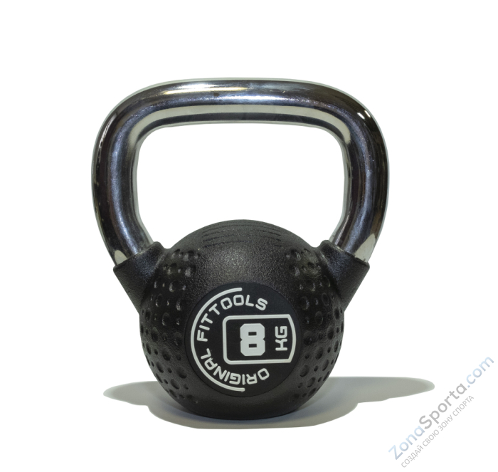 Гиря 8 кг с хромированной ручкой полиуретановая (CPU) Original FitTools