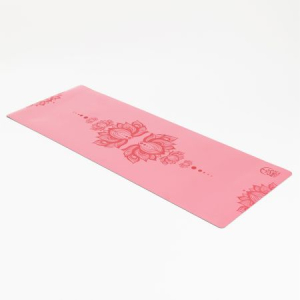 Коврик для йоги INEX Yoga PU Mat TPE c гравировкой розовый