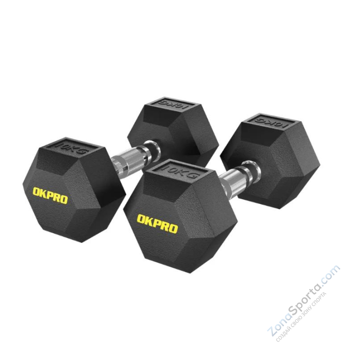 Набор гексагональных гантелей от 1 до 10 кг OKPRO OK1013-1-10-G