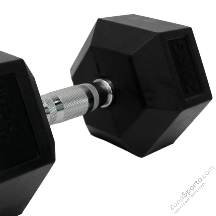 Набор гексагональных обрезиненных гантелей Bronze Gym 27,5-50 кг - 10 пар, шаг 2,5 кг