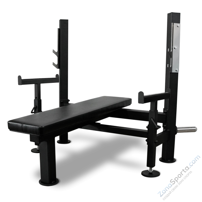 Скамья для жима лёжа со страховочными упорами Bronze Gym Partner ML-902