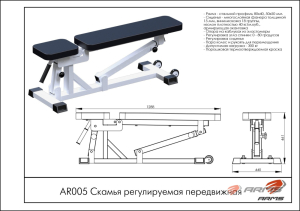 Скамья регулируемая передвижная ARMS AR005