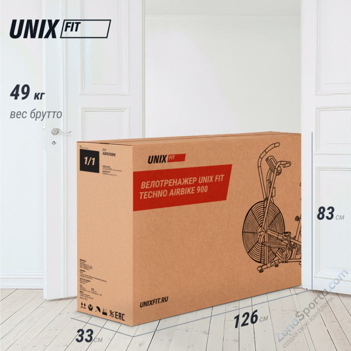 Велотренажер Unix Fit Techno AirBike 900