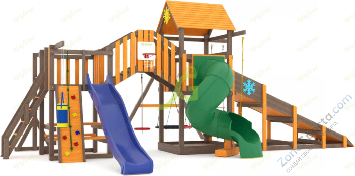 Всесезонная площадка IgraGrad С Мостик 1 с трубой SF2