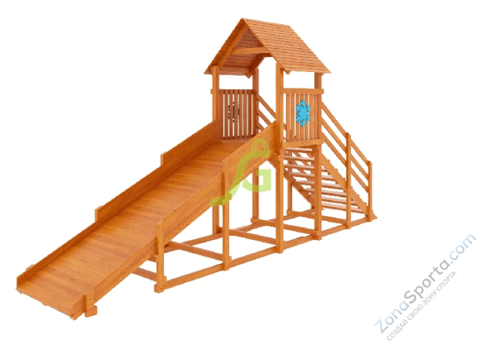 Заливная горка IgraGrad Snow Fox Start с крышей скат 4 м