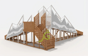 Зимняя деревянная горка IgraGrad Snow Fox 12 м с двумя скатами мод.5