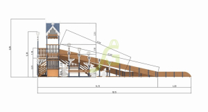 Зимняя деревянная горка IgraGrad Snow Fox 19 с тремя скатами