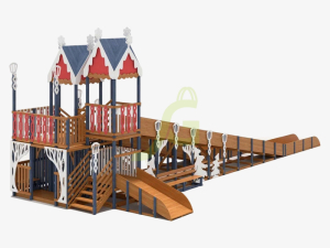 Зимняя деревянная горка IgraGrad Snow Fox 19 с тремя скатами