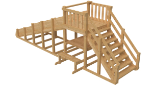 Зимняя деревянная заливная горка Ледянка 1 (без окраски)