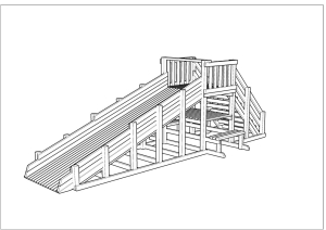 Зимняя деревянная заливная горка Ледянка 1 (без окраски)