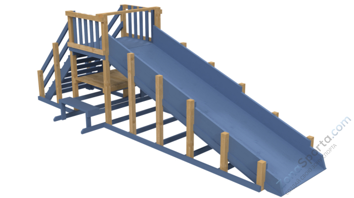Зимняя деревянная заливная горка Ледянка 1 (масло)
