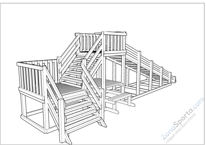 Зимняя деревянная заливная горка Ледянка 2 (масло)