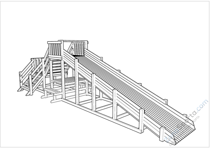 Зимняя деревянная заливная горка Ледянка 2 (масло)