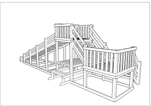 Зимняя деревянная заливная горка Ледянка 2 (пропитка)