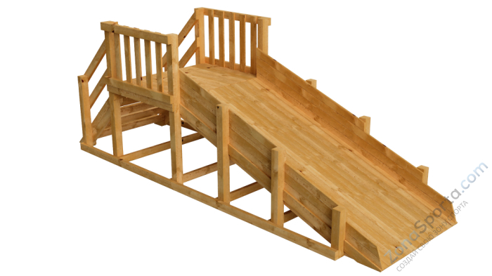 Зимняя деревянная заливная горка Ледянка (пропитка)