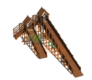 Зимняя деревянная заливная горка Морозко 12 и 8м