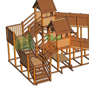 Зимняя деревянная заливная горка Морозко 12 и 8м