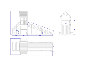 Зимняя деревянная заливная горка Теремок 1 (масло)