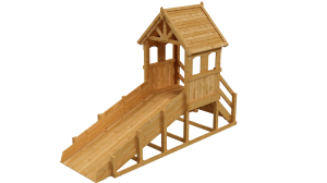 Зимняя деревянная заливная горка Теремок (пропитка)
