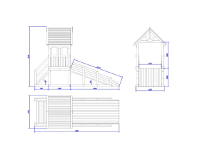 Зимняя деревянная заливная горка Теремок (пропитка)