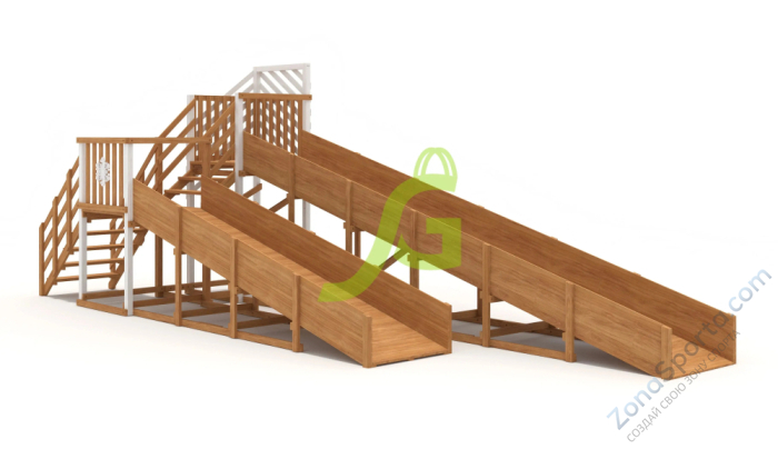 Зимняя горка IgraGrad Snow Fox скат 8 и 5 м мод.3